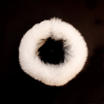 White Fox Fur Headband or Scarf with VELCRO&reg; Closure Detail