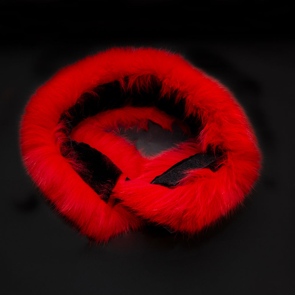 Red Fox Fur Headband or Scarf with VELCRO&reg; Closure Folded