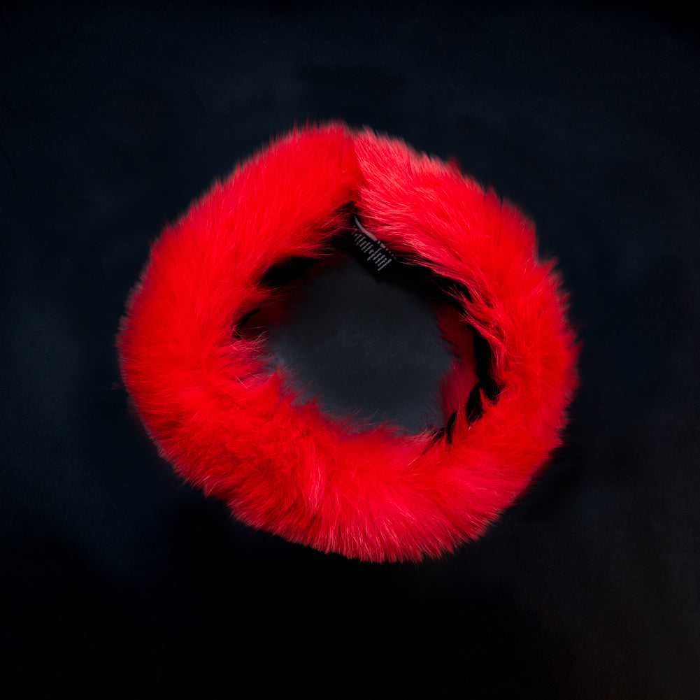 Red Fox Fur Headband or Scarf with VELCRO&reg; Closure Detail