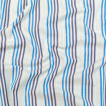 Cotton Voile - Navy, Cobalt and Baby Blue Stripes