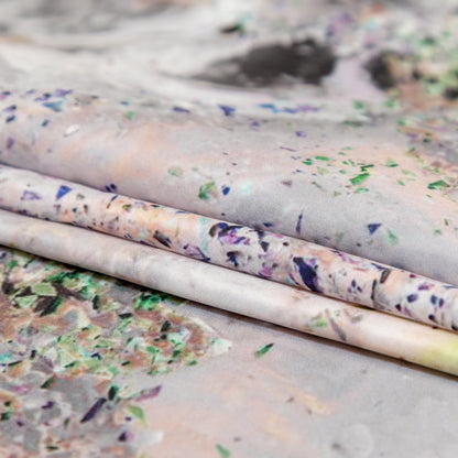 Italian Gray, Pastel Pink and Green Abstract Paper Taffeta Folded