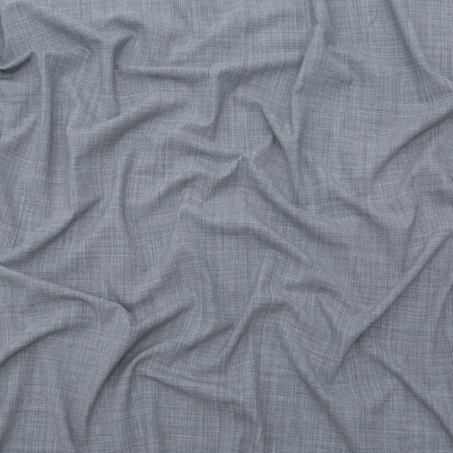 Italian Heathered Light Gray Stretch Suiting