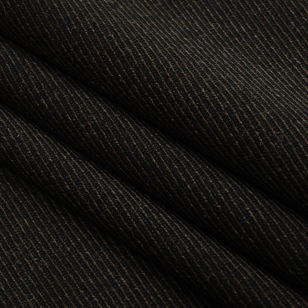 Italian Navy and Brown Heathered Stretch Wool Twill Suiting Folded