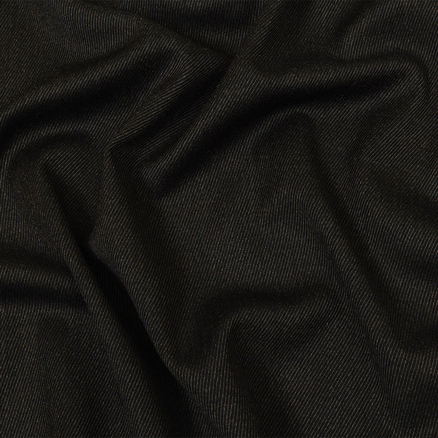 Italian Navy and Brown Heathered Stretch Wool Twill Suiting