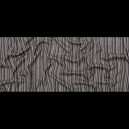 Brown Navy and White Striped Chevron Wool Woven Full