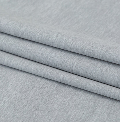 Italian Light Heathered Gray Stretch Starched Rayon Suiting Folded