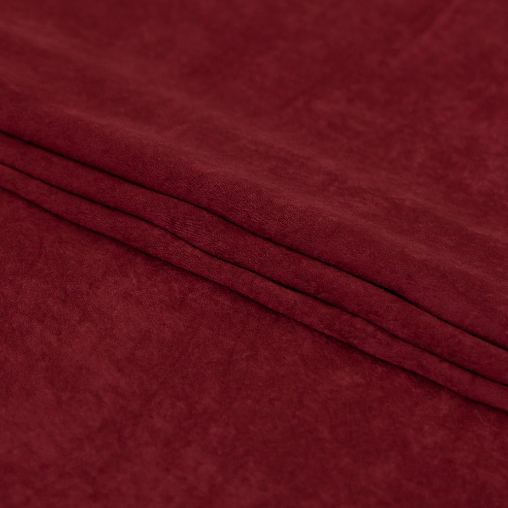 Italian Tawny Port Hammered Polyester Charmeuse Folded
