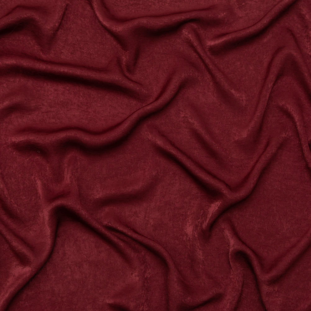 Italian Tawny Port Hammered Polyester Charmeuse
