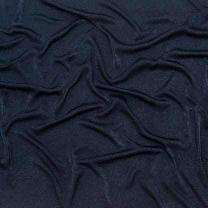 Italian Navy Hammered Polyester Charmeuse