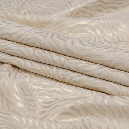 Metallic Whisper White Zebra Cotton Jacquard Folded