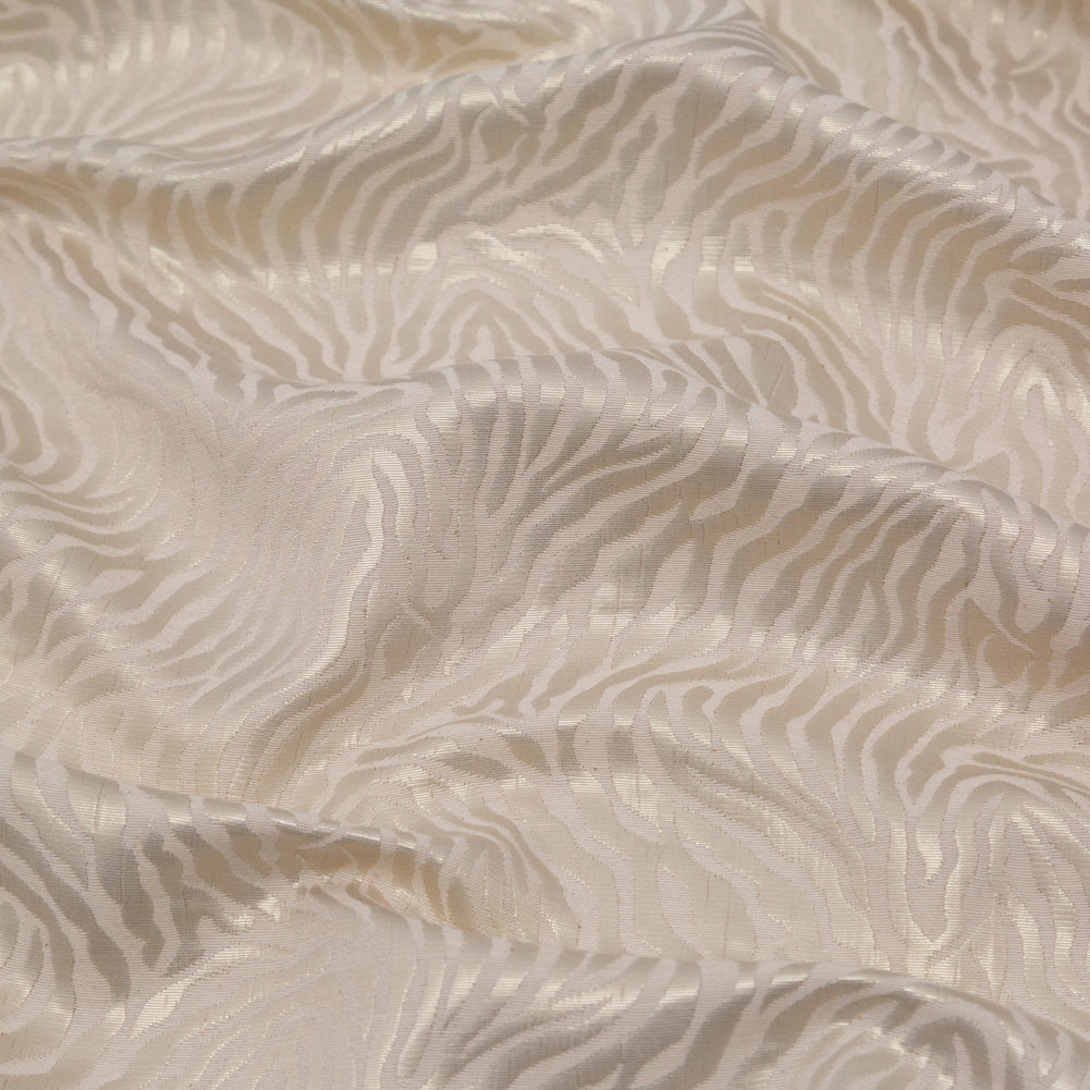 Metallic Whisper White Zebra Cotton Jacquard Detail