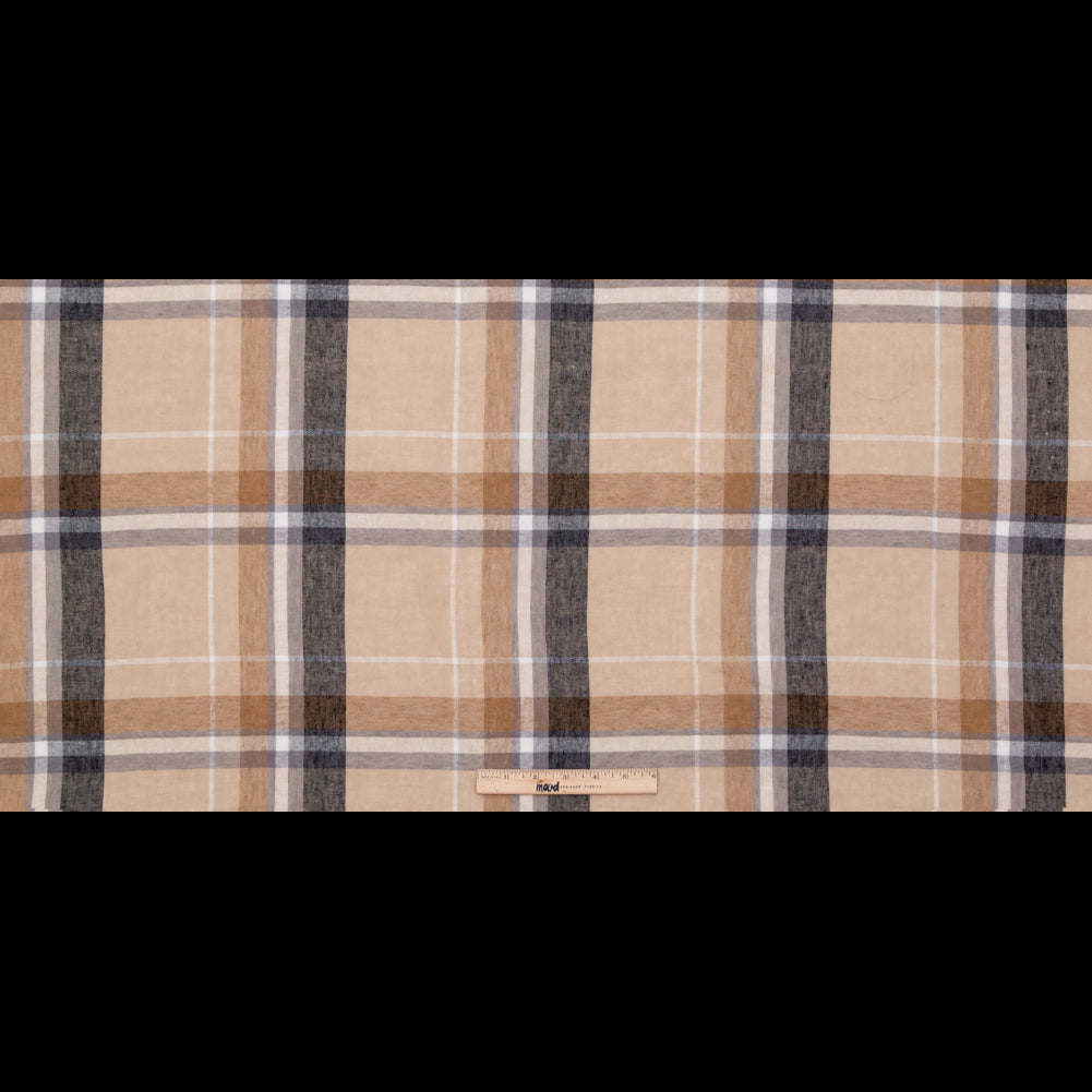 Beige Plaid Cotton Gauze Full