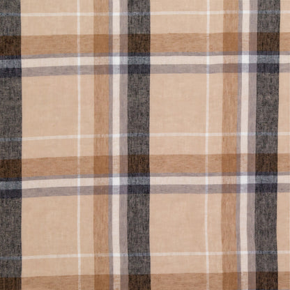 Beige Plaid Cotton Gauze