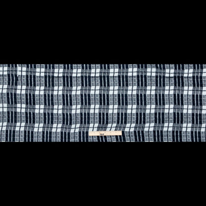 Midnight Navy Plaid Polyester Netting Full