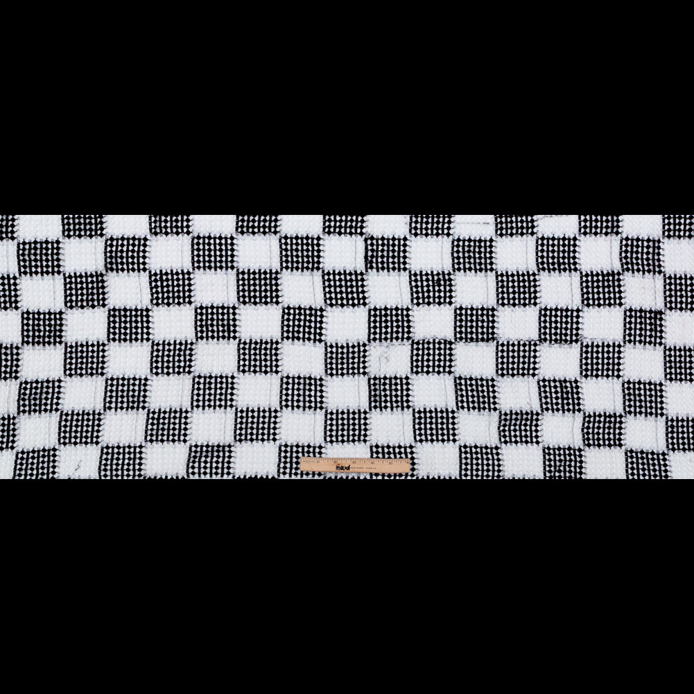 Black and White Checkered Guipure Lace Full