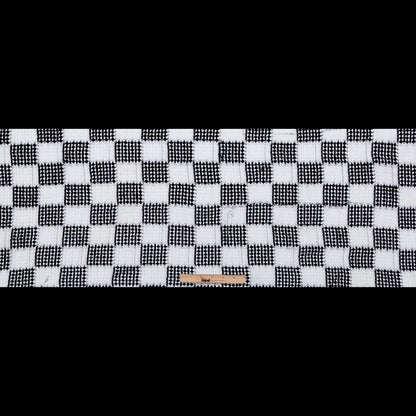Black and White Checkered Guipure Lace Full