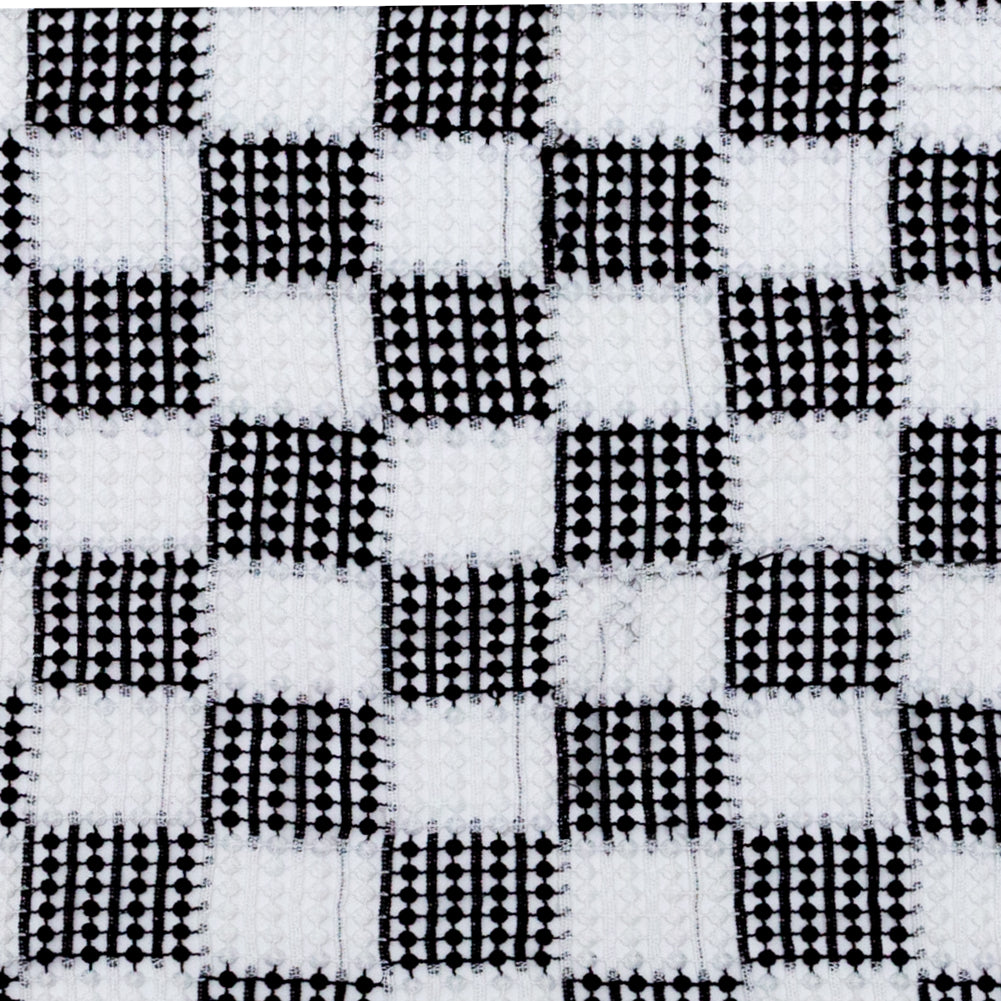 Black and White Checkered Guipure Lace