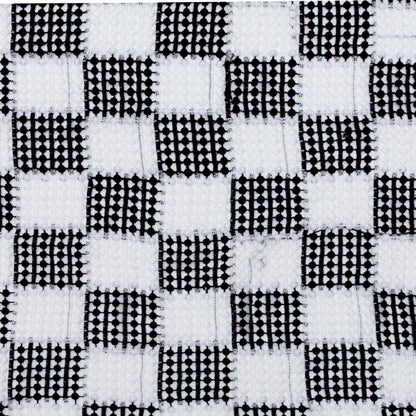 Black and White Checkered Guipure Lace