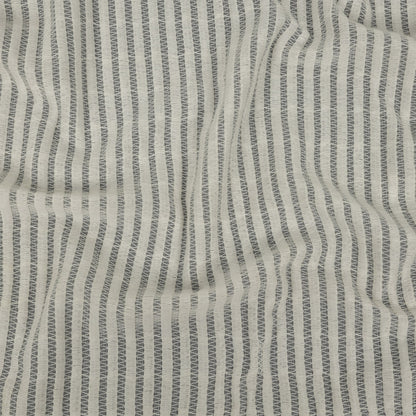 Snow White Embroidered Stripes Crinkled Chiffon