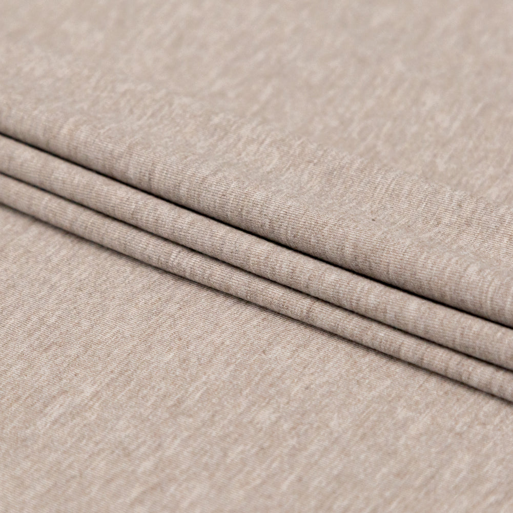 Italian Heathered Beige Stretch Rayon Jersey Folded