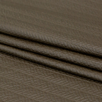 Muted Brown Chevron Quilted Coating with Filler Folded