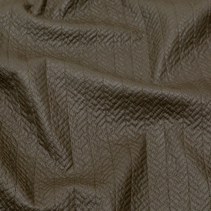 Muted Brown Chevron Quilted Coating with Filler Detail