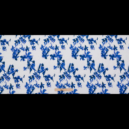 Optic White and China Blue Floral Jacquard Full