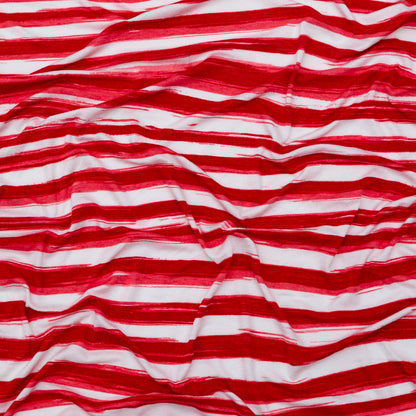 Virtual Pink and White Organically Striped Rayon Jersey