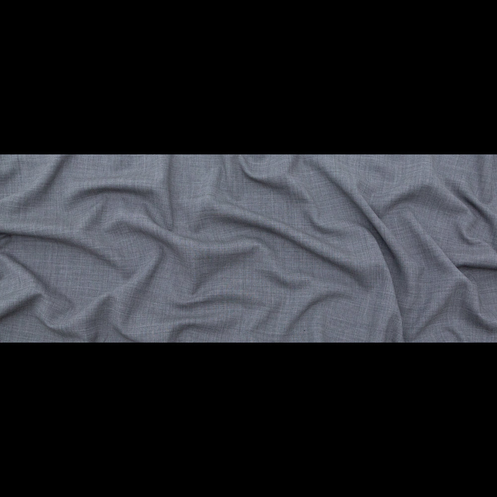 Italian Heathered Gray Stretch Double Faced Wool Suiting - Full