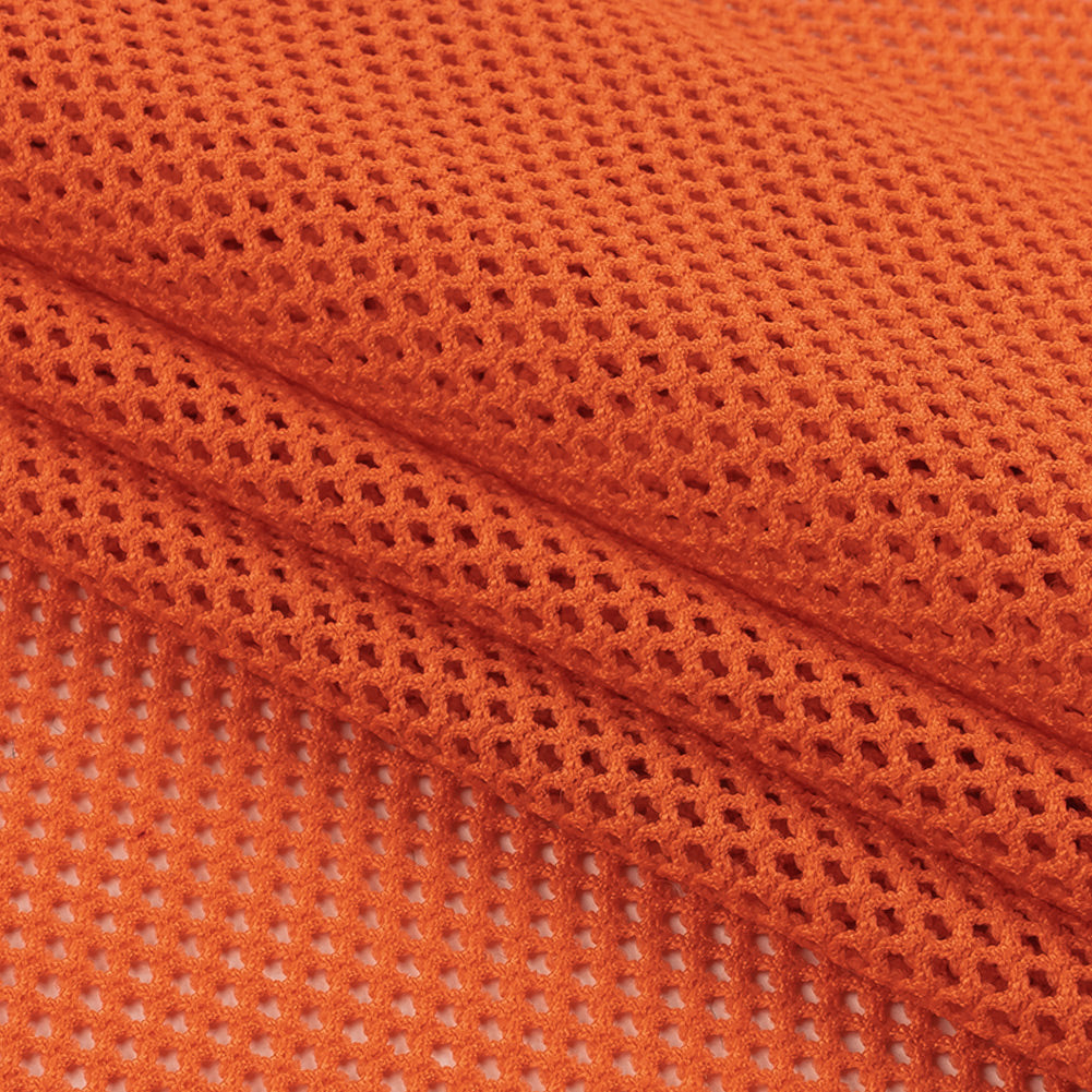 Coral Orange Polyester Mesh Folded