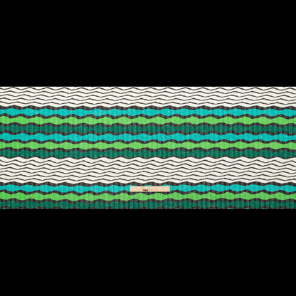Turquoise, Jade and Lime Wavy Striped Sweater Knit Full