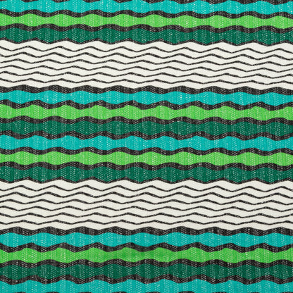 Turquoise, Jade and Lime Wavy Striped Sweater Knit