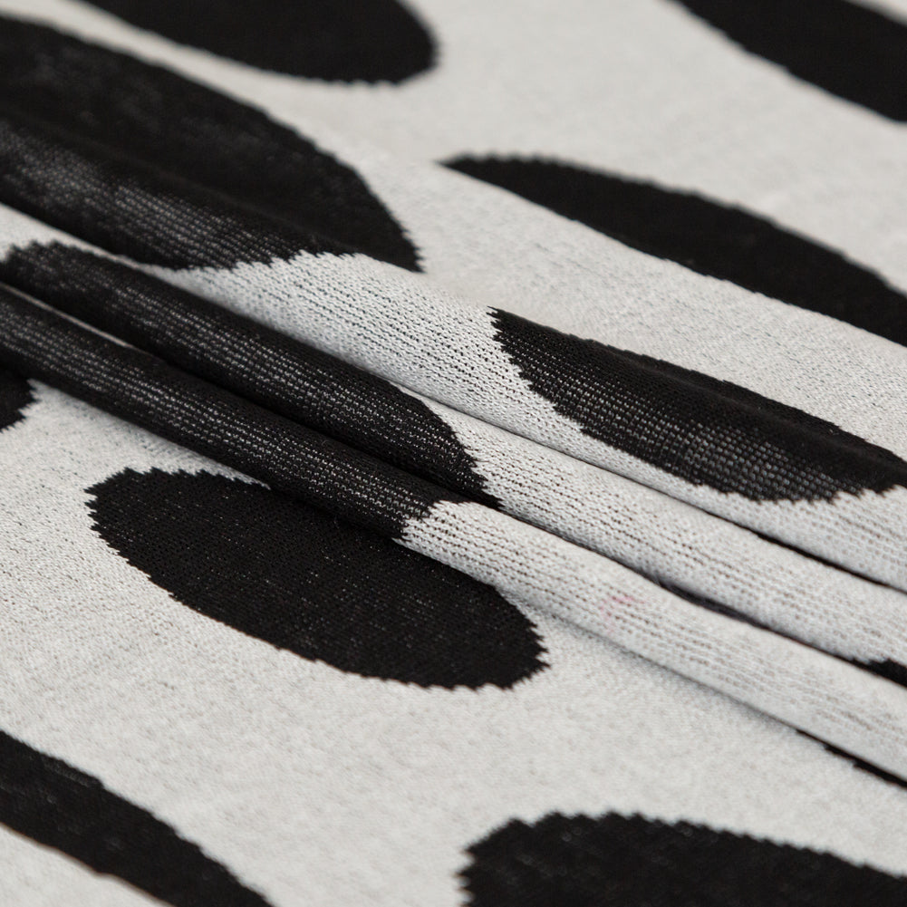 Silver and Black Spotted Stretch Knit Folded