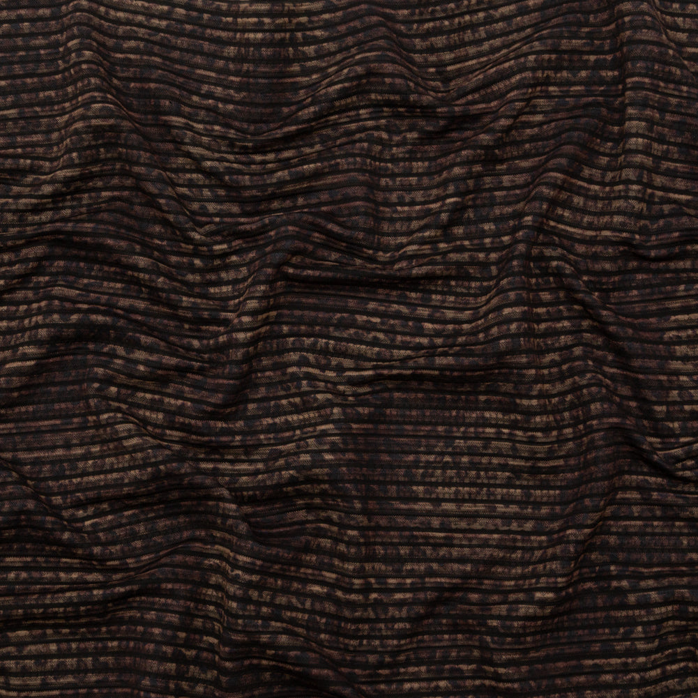 Brown and Black Striped Animal Patterned Stretch Knit
