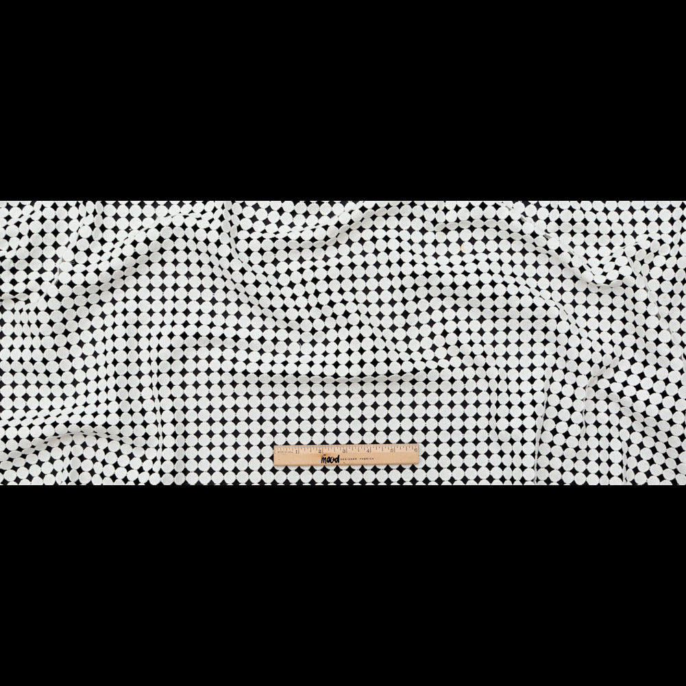 Cotton Guipure Lace - White Geometric Full