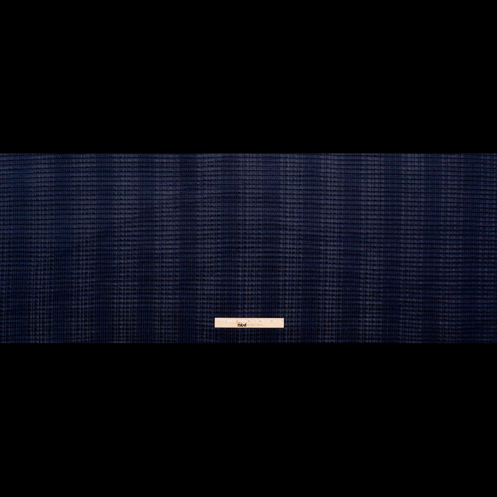 Navy Stretch Polyester Pleated Knit Full