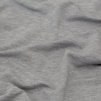 Italian Heathered Gray Brushed Back Viscose Jersey Detail