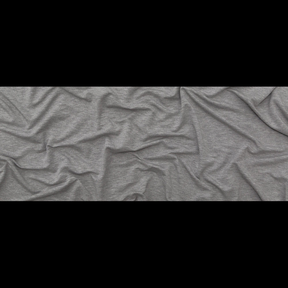 Italian Heathered Gray Brushed Back Viscose Jersey Full