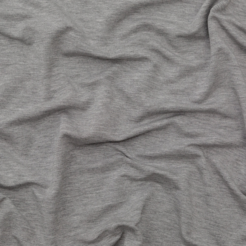 Italian Heathered Gray Brushed Back Viscose Jersey