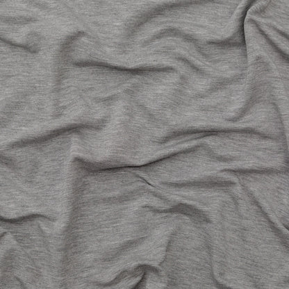 Italian Heathered Gray Brushed Back Viscose Jersey