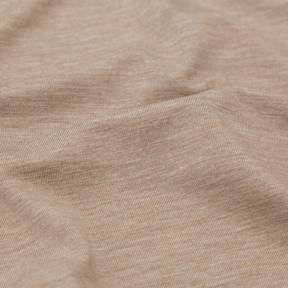 Italian Heather Taupe Stretch Viscose Jersey Detail