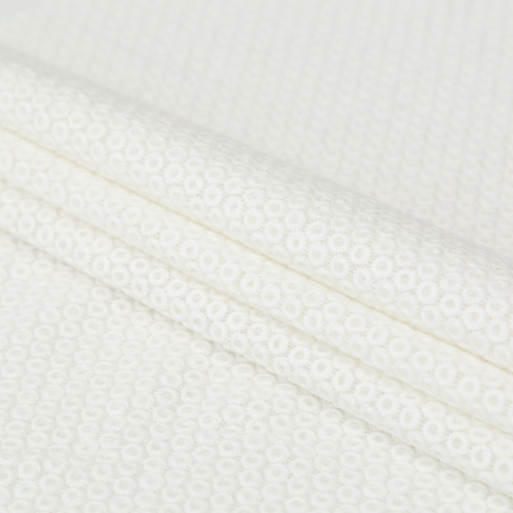Rag & Bone White Polyester Chiffon with Cotton Embroidered Circles Folded