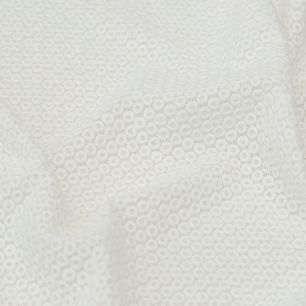 Rag & Bone White Polyester Chiffon with Cotton Embroidered Circles Detail