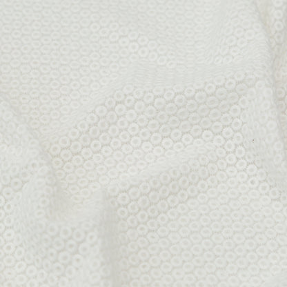 Rag & Bone White Polyester Chiffon with Cotton Embroidered Circles Detail