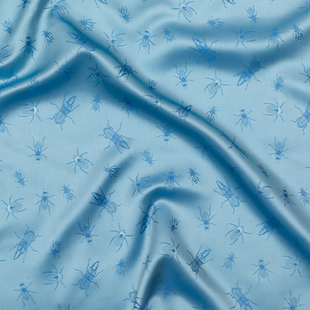 Beetles Jacquard Lining - Light Blue and Royal Blue Bi-Color