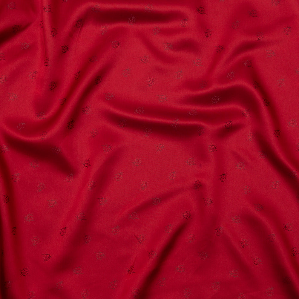 Italian Red Bi-Color Ladybug Jacquard Lining