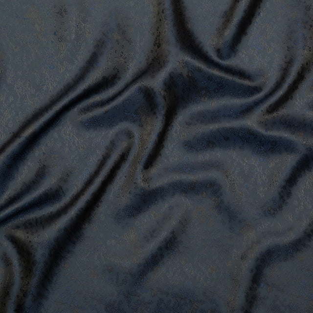 Military Green and Blue Sea Bi-Color Floral Jacquard Lining
