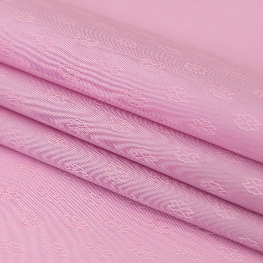 Pink and Lilac Bi-Color Geometric Jacquard Lining Detail