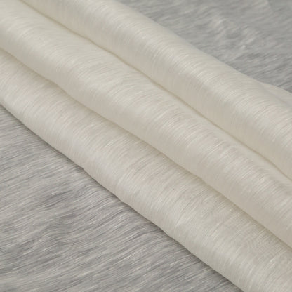 Italian Bone White Metallic Screen Linen Folded