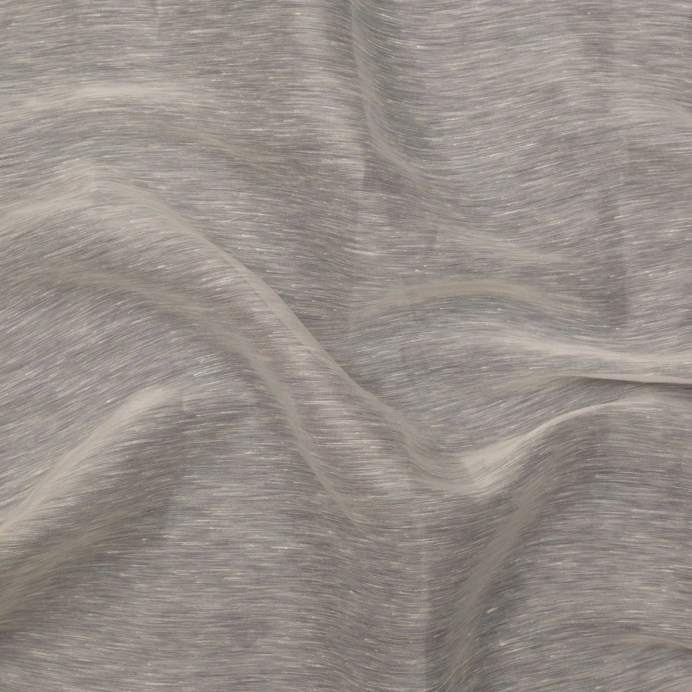 Italian Bone White Metallic Screen Linen